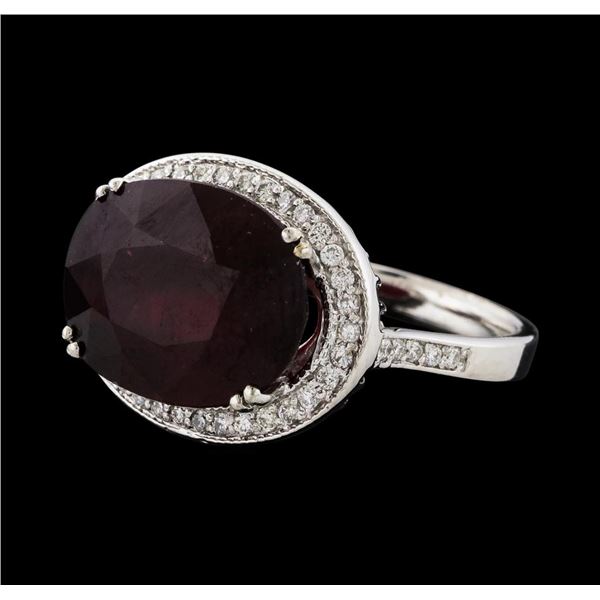 11.48 ctw Ruby and Diamond Ring - 14KT White Gold