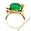 Image 7 : Vintage Handmade 18kt Yellow Gold Oval Jade Solitaire Ring