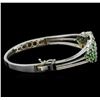 Image 2 : 3.68 ctw Tsavorite and Diamond Bracelet - 14KT White Gold