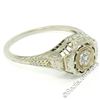 Image 3 : Antique Art Deco 18kt White Gold 0.35 ctw European Diamond Solitaire Filigree En