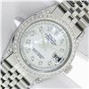 Image 1 : Rolex Mens Stainless Steel Mother Of Pearl Diamond Lugs Datejust Wristwatch With