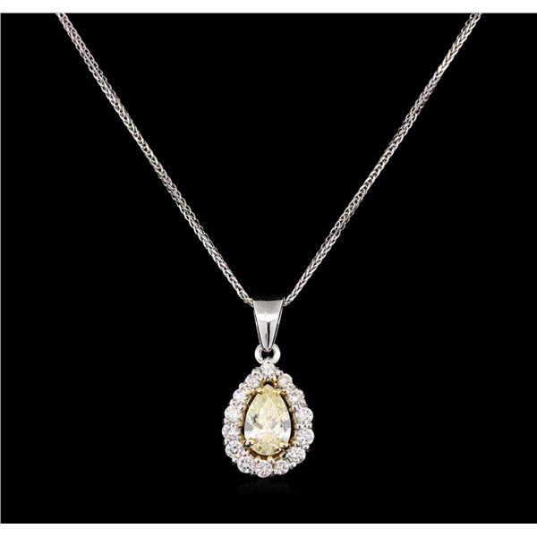 1.42 ctw Diamond Pendant With Chain - 14KT White Gold