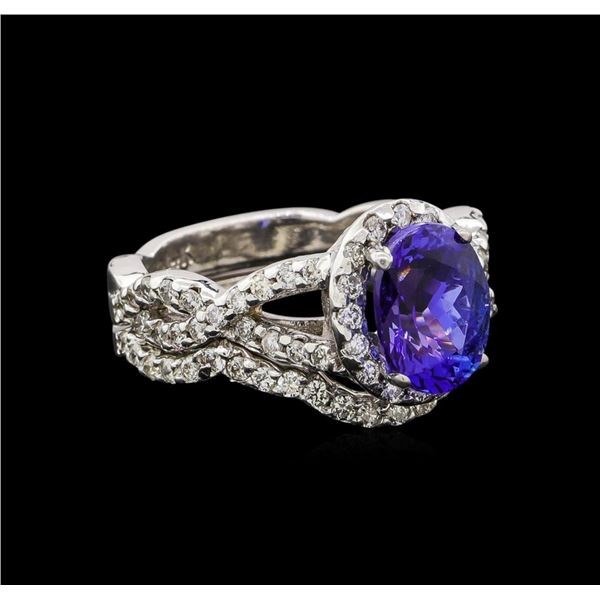 14KT White Gold 1.95 ctw Tanzanite and Diamond Wedding Ring Set