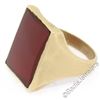 Image 2 : Vintage Men's Brushed 10k Yellow Gold Rectangular Carnelian Solitaire Ring