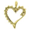 Image 2 : 10K Solid Yellow Gold .50 ctw Partial Diamond Outlined Open Heart Pendant Charm