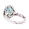 Image 3 : 4.16 ctw Apatite And Diamond Ring - 14KT White Gold