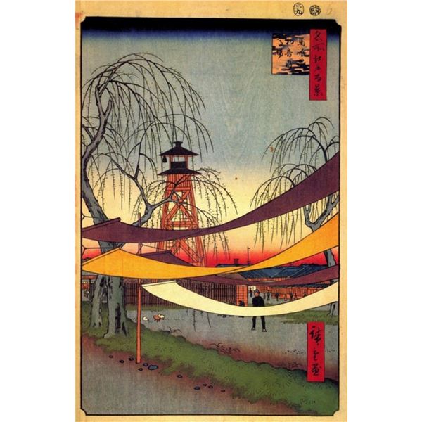 Hiroshige  - Hatsune Riding Ground