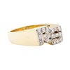 Image 1 : 0.50 ctw Diamond "RS" Initial Men's Ring - 14KT Yellow Gold