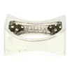 Image 9 : 14K White Gold 0.30 ctw Diamond & Black Enamel Stone Finished Squared Band Ring