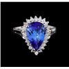 Image 2 : 2.97 ctw Tanzanite and Diamond Ring - 14KT White Gold