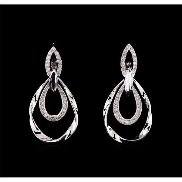 0.78 ctw Diamond Earrings - 14KT White Gold