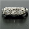 Image 2 : Antique Art Deco 18kt White Gold 0.55 ctw European Cut Diamond Filigree Ring