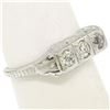 Image 7 : Antique Art Deco 18kt White Gold 0.55 ctw European Cut Diamond Filigree Ring