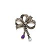 Image 1 : 1.77 ctw Pear Mixed Amethyst And Diamond Pin - SILVER AND 10KT YELLOW GOLD  Othe