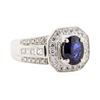 Image 1 : 2.51 ctw Blue Sapphire And Diamond Ring - 18KT White Gold