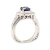 Image 4 : 2.51 ctw Blue Sapphire And Diamond Ring - 18KT White Gold