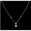 Image 2 : 14KT Rose Gold 0.98 ctw Diamond Necklace