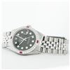 Image 5 : Rolex Mens Stainless Steel Black Diamond & Ruby 36MM Datejust Wristwatch Oyster