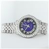 Image 7 : Rolex Mens Stainless Steel Blue Vignette Roman 3 ctw Diamond Datejust Wristwatch