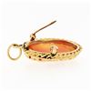 Image 5 : Vintage 14k Yellow Gold Carved Shell Cameo Dual Twisted Wire Brooch Pin Pendant