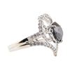 Image 2 : 3.33 ctw Black Diamond and Diamond Ring - 18KT White Gold