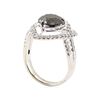 Image 4 : 3.33 ctw Black Diamond and Diamond Ring - 18KT White Gold