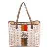 Image 1 : MCM Red White Lion Visetos Shopper Tote Bag