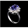 Image 4 : 3.88 ctw Tanzanite and Diamond Ring - 14KT White Gold