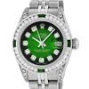 Image 1 : Rolex Ladies SSS Green Vignette Diamond Lugs & Emerald Datejust Wristwatch