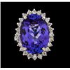 Image 2 : 14.43 ctw Tanzanite and Diamond Ring - 14KT White Gold
