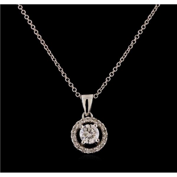 0.66 ctw Diamond Pendant With Chain - 14KT White Gold