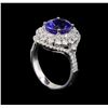 Image 4 : 14KT White Gold 3.40 ctw Tanzanite and Diamond Ring