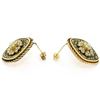 Image 5 : Antique Victorian 14K Gold Seed Pearl & Black Enamel Marquise Panel Earrings