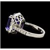 Image 3 : GIA Cert 9.36 ctw Tanzanite and Diamond Ring - 14KT White Gold