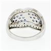 Image 7 : 14k White Gold .85 ctw Round Brilliant Tanzanite & Diamond Wide Cluster Band Rin