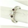 Image 5 : 14kt White Gold 0.41 ctw Princess Diamond and Garnet Engagement Ring