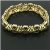 Image 4 : Vintage 14kt Yellow Gold 3.12 ctw Trillion Garnet Wide Tennis Bracelet