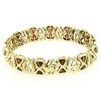 Image 7 : Vintage 14kt Yellow Gold 3.12 ctw Trillion Garnet Wide Tennis Bracelet