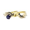 Image 3 : 1.37 ctw Blue Sapphire And Diamond Ring And Band - 14KT Yellow Gold