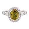 Image 2 : 3.17 ctw Oval Mixed Yellow Sapphire And Round Brilliant Cut Diamond Ring - 14KT
