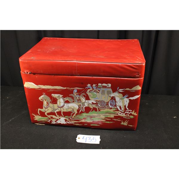 Red Naugahyde Toy Chest