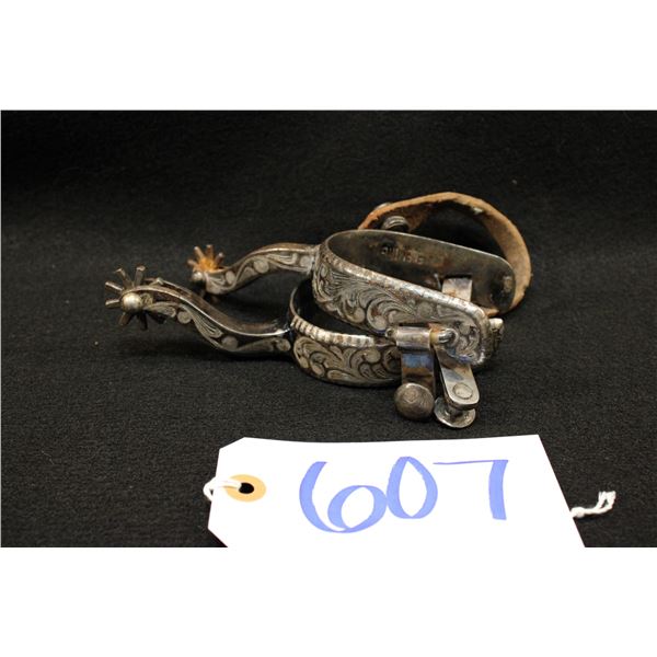 Fleming Blued w/ Silver Inlay Spurs