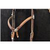 Image 3 : D. Trefz Santa Barbara Silver Inlay & Overlay Bit w/Leather Headstall & Braided Rawhide Reins and Ro