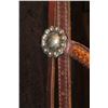 Image 4 : D. Trefz Santa Barbara Silver Inlay & Overlay Bit w/Leather Headstall & Braided Rawhide Reins and Ro