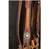 Image 5 : D. Trefz Santa Barbara Silver Inlay & Overlay Bit w/Leather Headstall & Braided Rawhide Reins and Ro