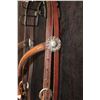 Image 7 : D. Trefz Santa Barbara Silver Inlay & Overlay Bit w/Leather Headstall & Braided Rawhide Reins and Ro