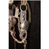 Image 4 : Unmarked Silver Inlay Bit w/Old Rolled Leather Headstall