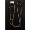 Image 1 : Garza Silver Mounted Snaffle Bit w/Studded & Concho Headstall & Studded Split Reins