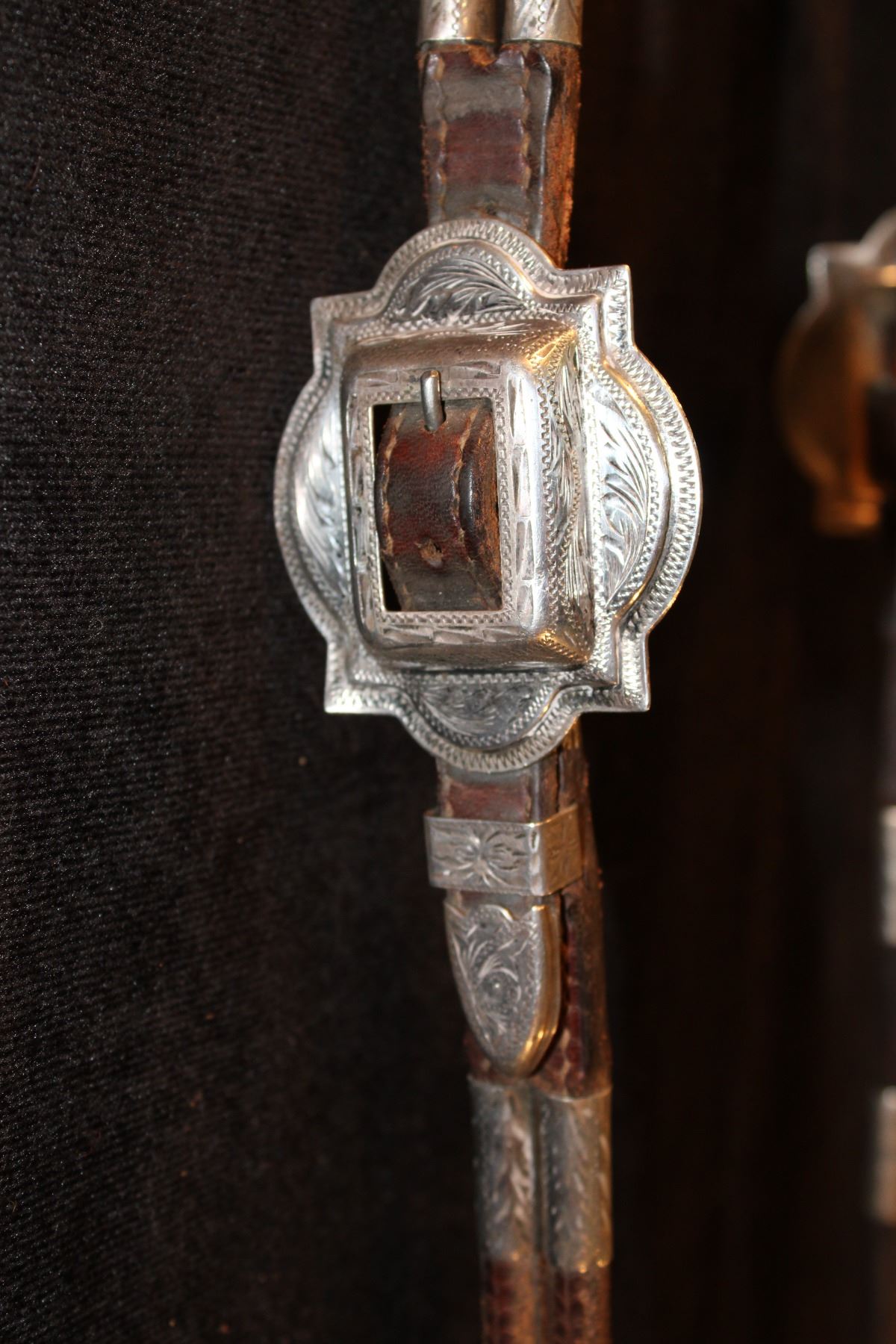 Unmarked Silver Inlay Bit w/ Silver Kustom Kraft Headstall