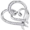 Image 1 : Round Diamond Linked Double Heart Pendant 1/10 Cttw 10KT White Gold